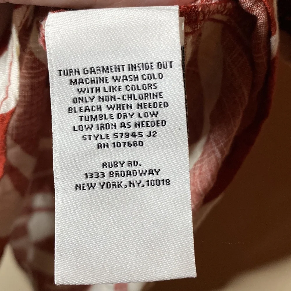 Ruby Rd Petite Button down slub shirt zebra print size Large - Picture 5 of 8